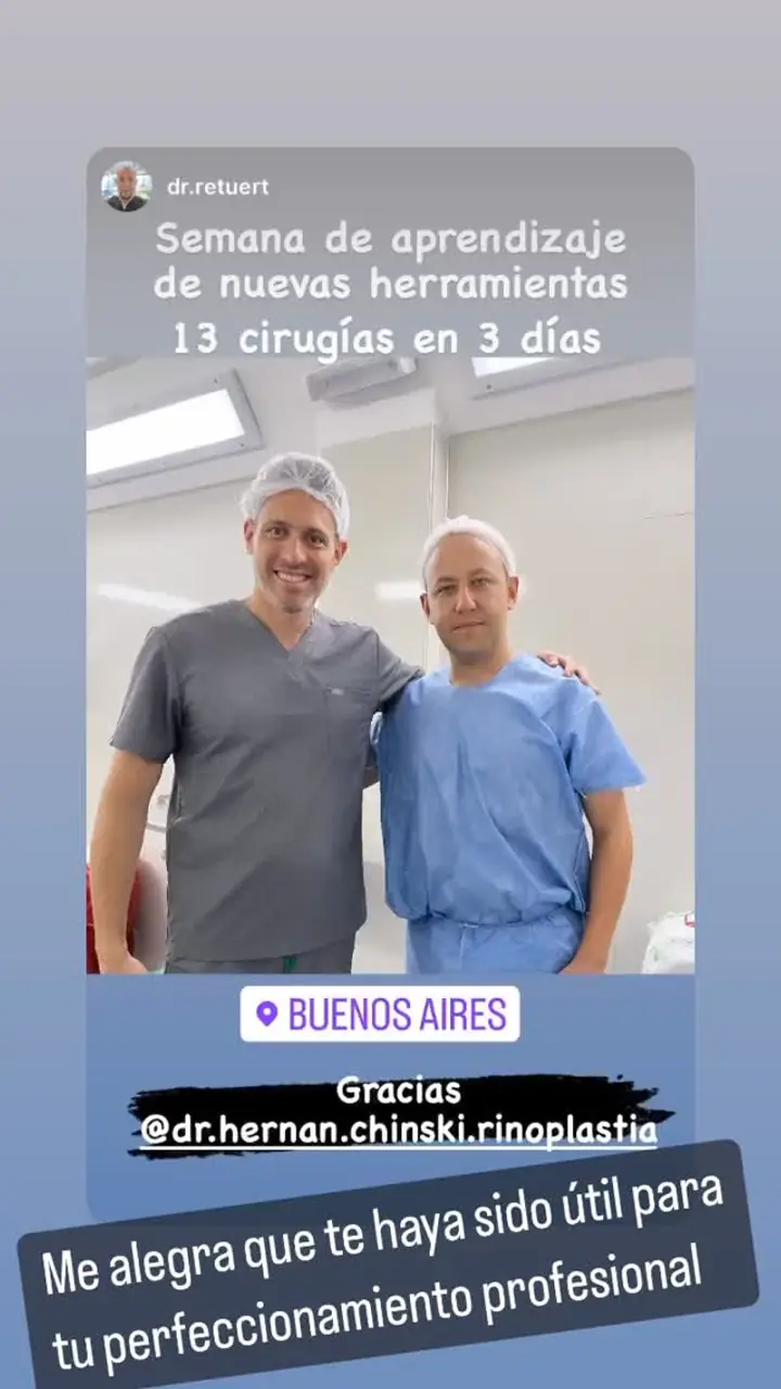 Colegas en el quirófano con los Dres. Chinski, abr. 2023
