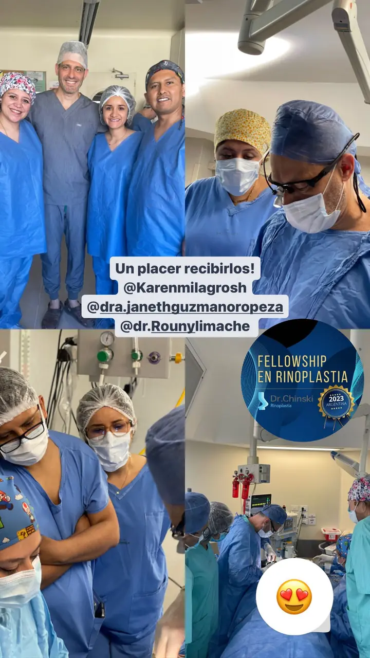 Colegas en el quirófano con los Dres. Chinski, sept. 2023