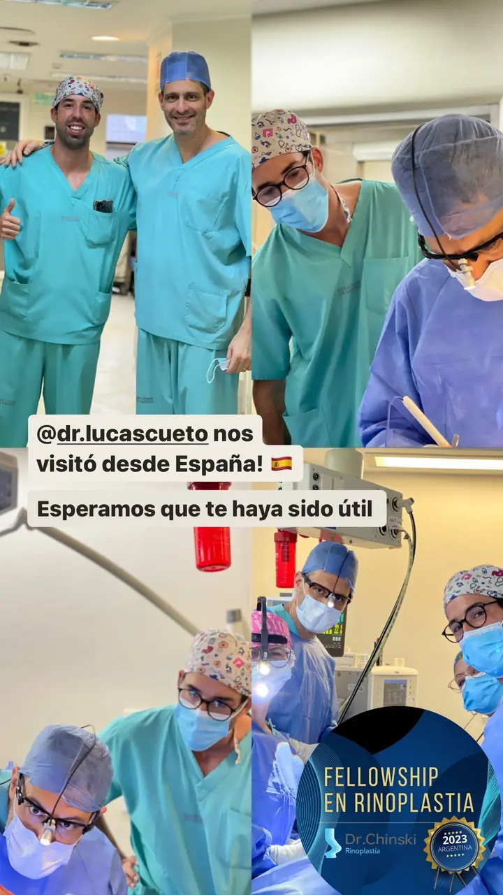Colegas en el quirófano con los Dres. Chinski, oct. 2023